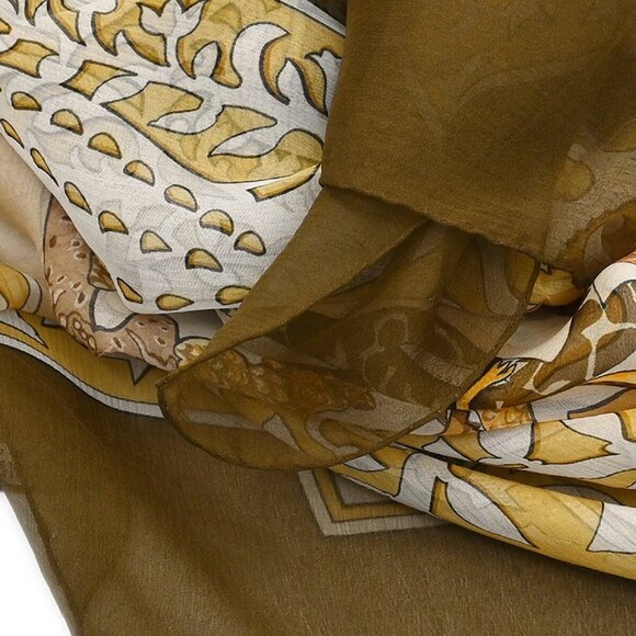 Hermes Scarf Carre 90 Early America Brown Small Good 176521 - Picture 4 of 4